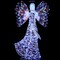 White-Blue LED Metal and PVC Angel with Halo, Wings and Flute – 3D Decor